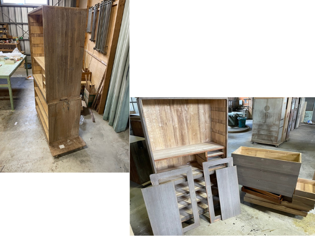 金具を外した桐箪笥