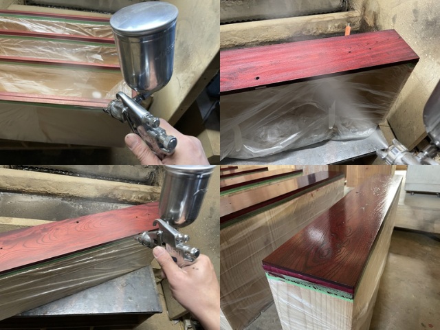 スプレーガンで吹く