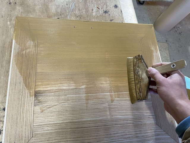 砥の粉の目止め塗り