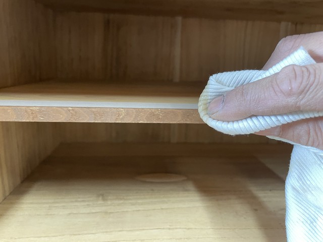 半棚にオイル塗布