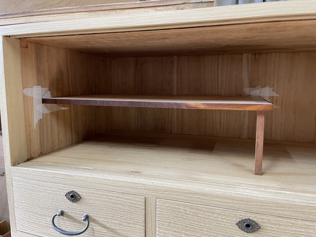 半棚にオイル塗布