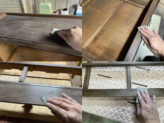 塗装前の足付け作業