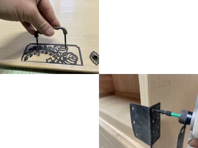 扉金具の取り付け