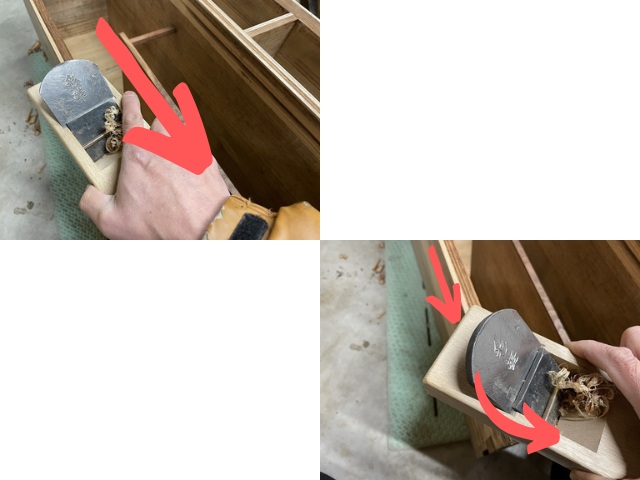 鉋の掛け方